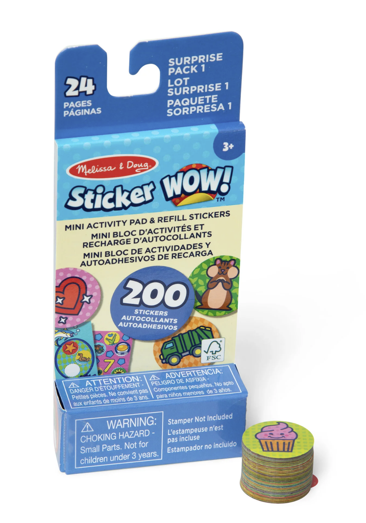 חוברת פעילות קטנה + מילוי sticker wow הפתעות מבית מליסה ודאג