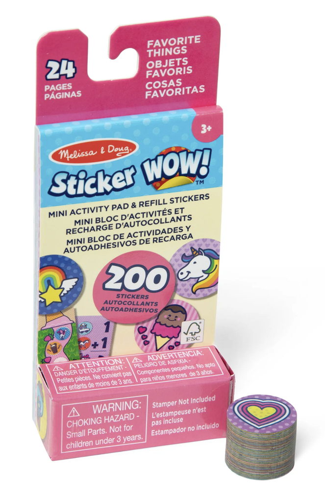 חוברת פעילות קטנה + מילוי sticker wow דברים אהובים מבית מליסה ודאג