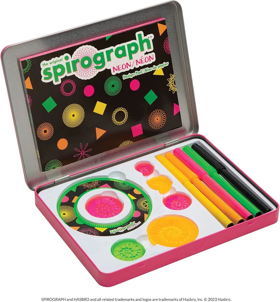 Spirograph סט ניאון בקופסאת פח מבית ספירוגרף