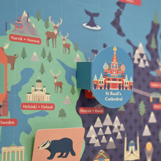 אומנות בנייר - מפת העולם מבית קלוקוורק ClockWork