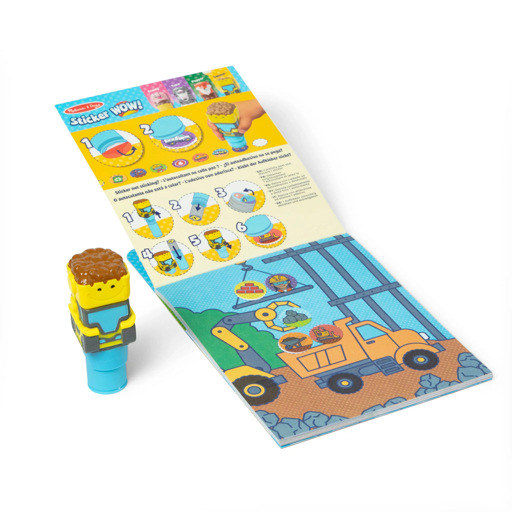 בולדוזר מבית מליסה ודאג Sticker Wow חוברת פעילות ומדבקות - Melissa & Doug