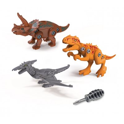 ערכה לבנייה והרכבת דינוזאורים (3 סוגים)